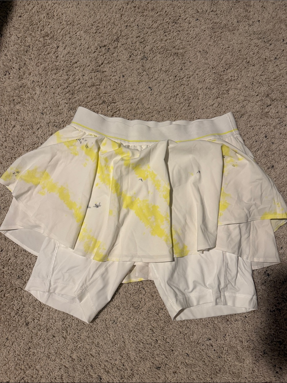 lululemon athletica White and Yellow Tie-Dye Tennis Skort